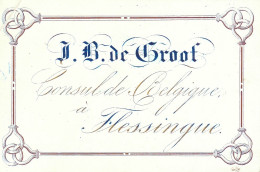 Vers 1845 Carte De Visite Porcelaine De Groof Consul De Belgique à Flessingue - Cartes Porcelaine