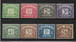 GREAT BRITAIN 1937 - 1938 POSTAGE DUE SET SG D27/D34 UNMOUNTED MINT Cat £300 - Impuestos