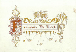 Vers 1845 Carte De Visite Porcelaine François De Bast - Cartes Porcelaine