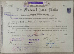 INDIA 1948 ALLAHABAD BANK LIMITED, BANK, BANKING SECTOR....SHARE CERTIFICATE - Banque & Assurance