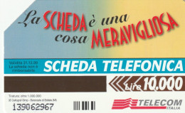 SCEDA TELEFONICA - LA SCHEDA E' UNA COSA MERAVIGLIOSA (2 SCANS) - Public Themes