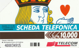 SCEDA TELEFONICA - RE DI CUORI (2 SCANS) - Pubbliche Tematiche