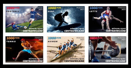 CENTRAL AFRICAN 2023 - IMPERF SET 6V - OLYMPIC GAMES FOOTBALL TENNIS CYCLING SURF ROWING WEIGHTLIFTING WRESLING - MNH - Verano 2024 : París