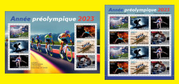 CENTRAL AFRICAN 2023 - PACK 2 X SHEET - OLYMPIC GAMES FOOTBALL TENNIS CYCLING SURF ROWING WEIGHTLIFTING WRESLING - MNH - Zomer 2024: Parijs