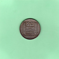 Pièce De 20 Francs 1933 Rameaux Courts En Argent Turin En TTB - 20 Francs