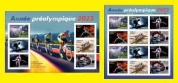 CENTRAL AFRICAN 2023 PACK 2 X IMPERF SHEET OLYMPIC GAMES FOOTBALL TENNIS CYCLING SURF ROWING WEIGHTLIFTING WRESLING MNH - Zomer 2024: Parijs