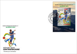 CENTRAL AFRICAN 2023 - SHEET 1V - FOOTBALL AFRICA CUP OF NATIONS ALGERIA ALGERIE COUPE D' AFRIQUE HOGGAR - IMPERF FDC - Coppa Delle Nazioni Africane