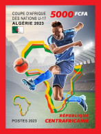 CENTRAL AFRICAN 2023 - IMPERF STAMP 1V - FOOTBALL AFRICA CUP OF NATIONS ALGERIA ALGERIE COUPE D' AFRIQUE HOGGAR - MNH - Afrika Cup