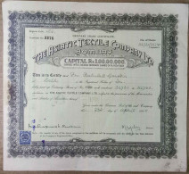 BRITISH INDIA 1945 THE ASIATIC TEXTILE COMPANY LIMITED, BOMBAY....SHARE CERTIFICATE - Textiel