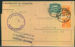 1949, 25 Ofg. Rotaufdruck 2-mal Mit Zusatz Auf Ortszustellung Ab "BERLIN-LICHTERFELDE" - Covers & Documents