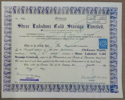 INDIA 1949 SHREE LUKSHMI COLD STORAGE LIMITED....SHARE CERTIFICATE - Agriculture