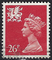 GREAT BRITAIN Wales 1987 QEII 26p Rosine Machin Type II SGW69a FU - Pays De Galles