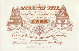 Vers 1845 Carte De Visite Porcelaine Fretin à Gand Horloge - Cartes Porcelaine