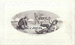 Vers 1845 Carte De Visite Porcelaine C Pattyn Patinage Patin à Glace - Cartes Porcelaine