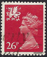 GREAT BRITAIN Wales 1982 QEII 26p Rosine Machin Type I SGW69 FU - Wales