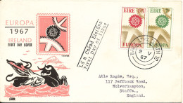 Ireland FDC 2-5-1967 EUROPA CEPT With Cachet Sent To England - 1967