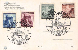 BÖHMEN & MÄHREN - ANSICHTSKARTE SONDERSTEMPEL 1941 Mi 75-78 / *213 - Storia Postale