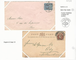 40334 ) GB UK Cover  Exhibition Page  See Scan 1893 X2 Perfin - Briefe U. Dokumente