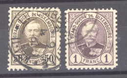 Luxembourg  :  Mi  63D-64D  (o)   Dentelé 11 ½ X 11 - 1891 Adolfo De Frente