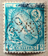 1940 Irland Mi.82 A (perfin), 1Sh /o - Gebruikt