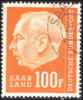 Saar 1957 100f Yellow-orange Fine Used. - Gebraucht