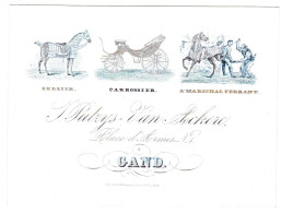 "Carte Porcelaine" Porseleinkaart, J. Putrys Van Ackere, Sellier, Carrosier & Marechal Ferrant,Gand, Dim:133x98 Mm - Porcelana