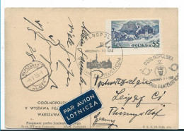 POLEN 009 / Einzelmarke Aus Block 5. Ersttag 3.5.38 Per Luftpost Nach Leipzig. Sehr Seltene Verwendung - Cartas & Documentos