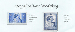 GB 1948 ROYAL SILVER WEDDING STAMPS (2)  Sg493/494  U/M - Neufs