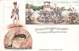 Litho Armée Suisse Militaria Schweizer Armee Militär Défense Tuileries Garde Paris Révolution Française Luzern Löwen - Lucerne