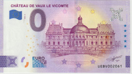 Billet Touristique 0 Euro Souvenir France 77 Chateau De Vaux Le Vicomte 2023-3 N°UEBV002061 - Essais Privés / Non-officiels