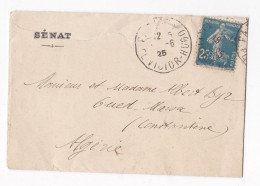 Lettre Entête - Sénat Paris Pour Oued Marsa Algerie 1925 - Storia Postale