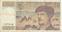 Vends Beau Billet De Banque  FRANCE   20 FRANCS    1980 - 20 F 1980-1997 ''Debussy''