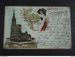 Cpa Gruss Aus Strassburg  Adressée à Mr Louis Télégraphiste à Tourcoing.  1898 Strasbourg - Bischwiller
