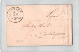 17466 MANEDORF TO BELLINZONA 1847 WITH TEXT - 1843-1852 Timbres Cantonaux Et  Fédéraux