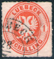 LÜBECK 28/7 Auf 1 Schilling Lebhaftrötlichorange - Lübeck Nr. 9 A - Luebeck