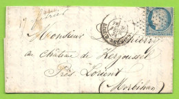 SIEGE DE PARIS - LAC Du  9 Février 1871 Pour  Le Chateau De KERGOUSSEL Près Lorient. - Krieg 1870
