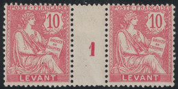 LEVANT - MOUCHON 10c N°14 - MILLESIME 1 - AVEC TRACE LEGERE DE CHARNIERE. - Unused Stamps