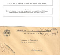 LO Commune De - Gemeente Jette Obl. Càp BXL 9 2.10.64 > M. Le Bourgmestre - Burgermeester Klemskerke Franchise Totale - Zonder Portkosten