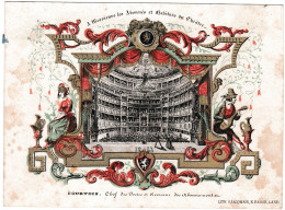 "Carte Semi-porcelaine" Porseleinkaart, Le Grand Théatre, à Ses Abonnés, 1843, Gand, Dim:144x107 Mm - Cartoline Porcellana