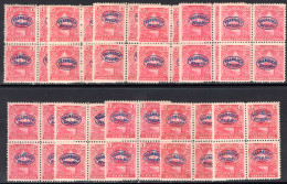 Nicaragua 1898 Official Set In Very Fine Blocks Of 4 Lower Two Unmounted Mint. - Nicaragua