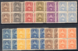 Nicaragua 1898 Set In Very Fine Blocks Of 4 Lower Two Unmounted Mint. - Nicaragua