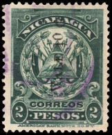 Nicaragua 1906-08 10c On 2p Deep Green Fine Used. - Nicaragua