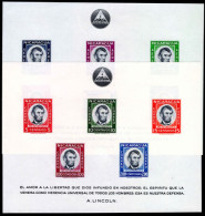 Nicaragua 1960 Abraham Lincoln Souvenir Sheet Set Unmounted Mint. - Nicaragua