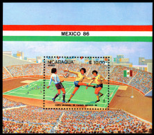 Nicaragua 1986 World Cup Football Finalists Souvenir Sheet Unmounted Mint. - Nicaragua