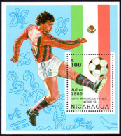 Nicaragua 1986 World Cup Football Souvenir Sheet Unmounted Mint. - Nicaragua