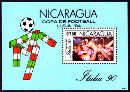 Nicaragua 1991 West Germany Winners Of World Cup Football Championship Souvenir Sheet Unmounted Mint. - Nicaragua