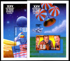 Nicaragua 1994 25th Anniversary Of First Manned Moon Landing Souvenir Sheet Set Unmounted Mint. - Nicaragua