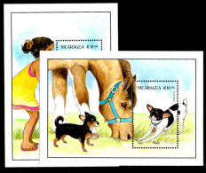 Nicaragua 1996 Dogs Souvenir Sheet Set Unmounted Mint. - Nicaragua