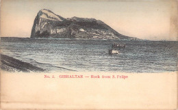 Gibraltar - Rock From S. Felipe - Colorisé - Barque - Carte Postale Ancienne - Gibraltar