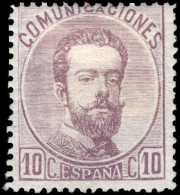 Spain 1872-73 10c Deep Lilac Type I Lightly Mounted Mint. - Ongebruikt